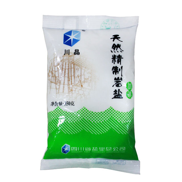 川晶牌天然加碘精制巖鹽食鹽鹽巴350g