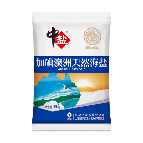 中鹽 澳洲天然海鹽 320g/袋 廚房調味 食用鹽